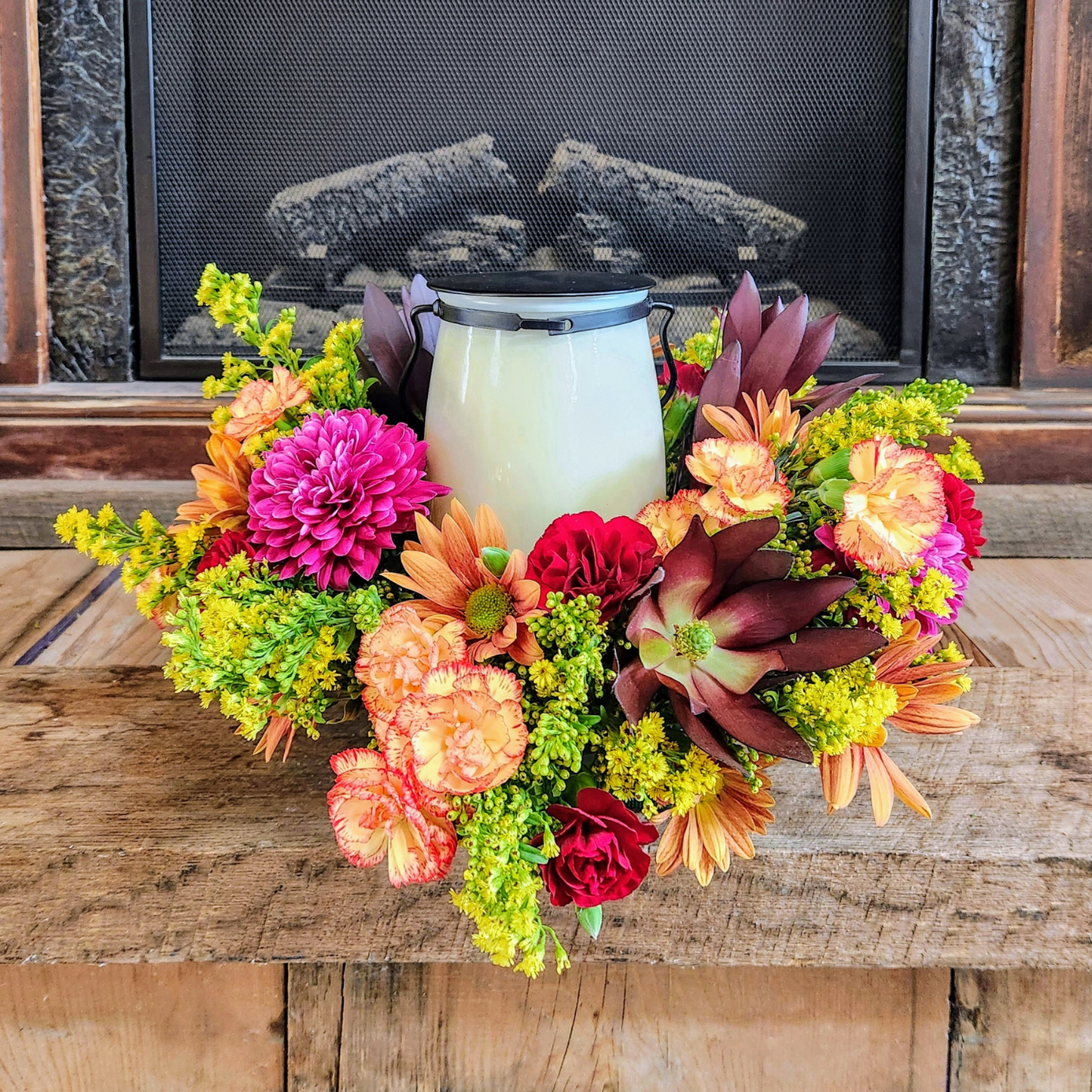 Milk Glass Glow Centerpiece