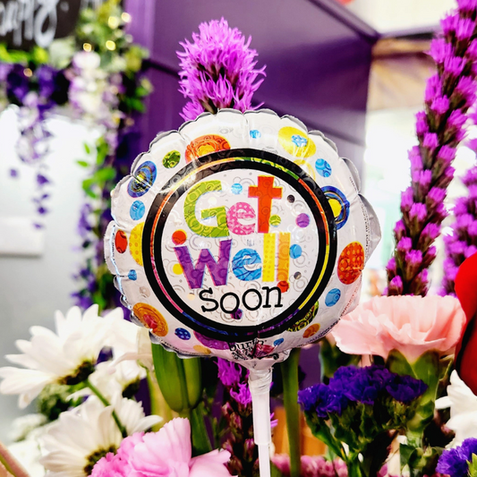 Get Well Soon 4" Stick Balloon